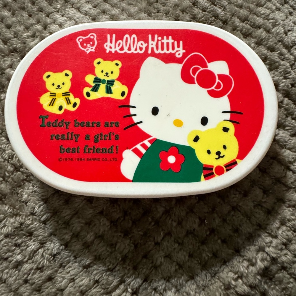 Vintage Japanese Sario Hello Kitty plastic Lunch Bento Food Box